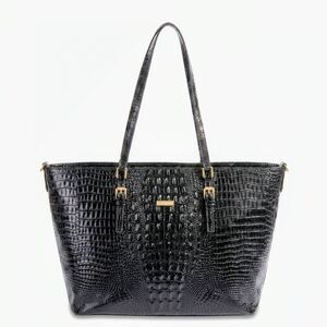 RIONI Moda Italia THE JERSEY TOTE Black Embossed Leather Bag Handcrafted